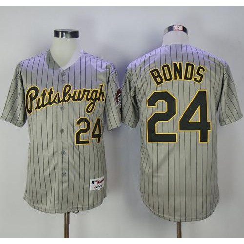 Pittsburgh Pirates #24 Barry Bonds Grey Strip 1997 Turn Back The Clock Stitched Jersey Men's