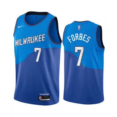 Milwaukee Bucks #7 Bryn Forbes Blue Swingman 2020-21 City Edition Jersey Mens