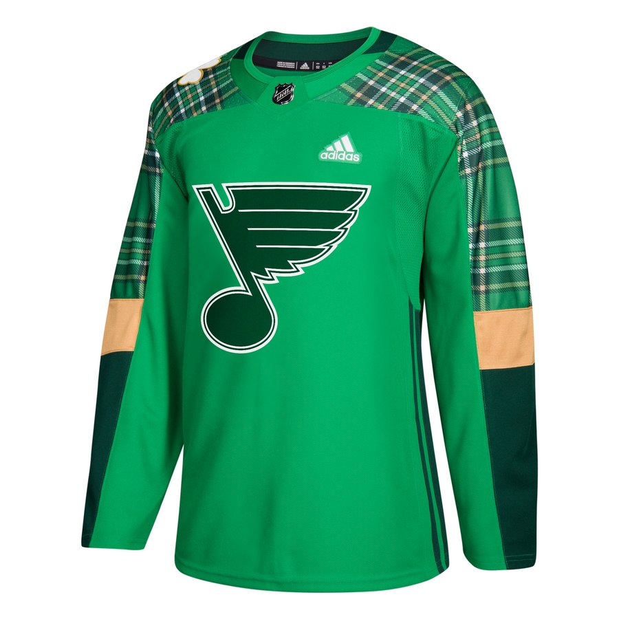Adidas Blues Blank Tarasenko Adidas Green St. Patrick's Day Authentic Practice Stitched Jersey