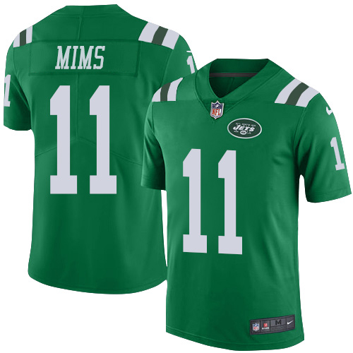 New York Jets #11 Denzel Mim Green Men's Stitched Limited Rush Jersey Men's