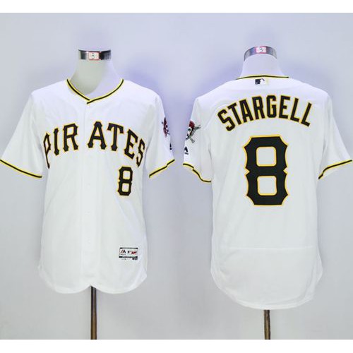 Pittsburgh Pirates #8 Willie Stargell White Flexbase Authentic Collection Stitched Jersey Men's