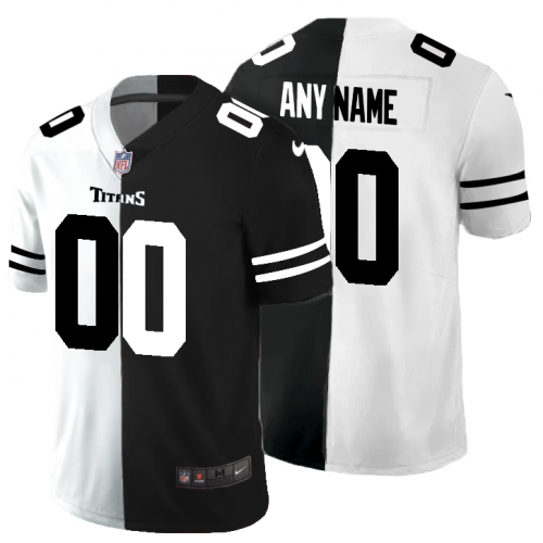 Tennessee Titans Custom Men's Black V White Peace Split Vapor Untouchable Limited Jersey