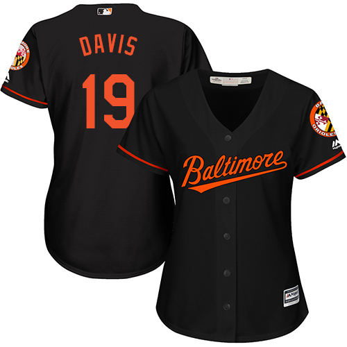 Baltimore Orioles #19 Chris Davis Black Alternate Women's Stitched Jersey Womens