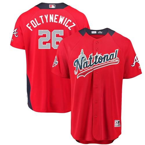 Atlanta Braves #26 Mike Foltynewicz Red 2018 All-Star National League Stitched Jersey Men's