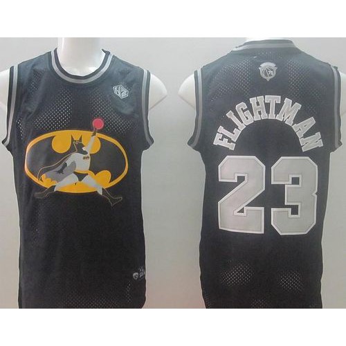 Chicago Bulls #23 Michael Jordan Black Flightman Stitched Jersey Mens