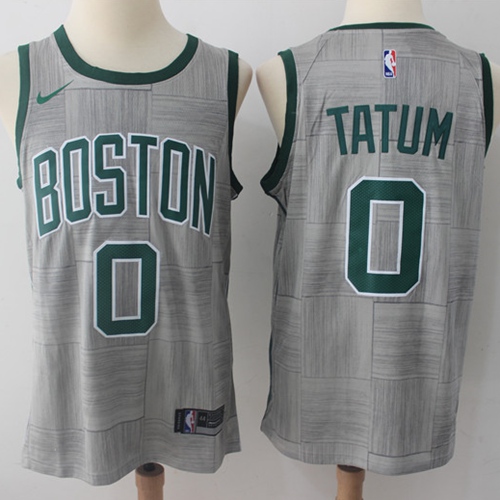 Boston Celtics #0 Jayson Tatum Gray Swingman City Edition Jersey Mens