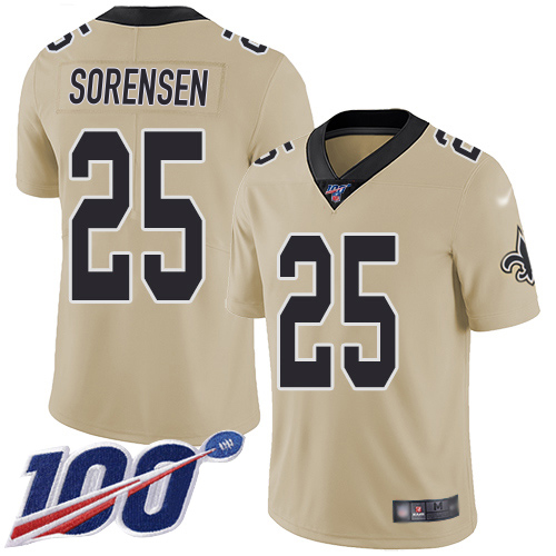 Saints #25 Daniel Sorensen Gold Youth Stitched Limited Inverted Legend 100th Season Jersey