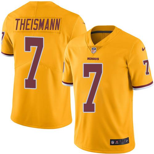 Washington Commanders #7 Joe Theismann Gold Men's Stitched Limited Rush Jersey Men's