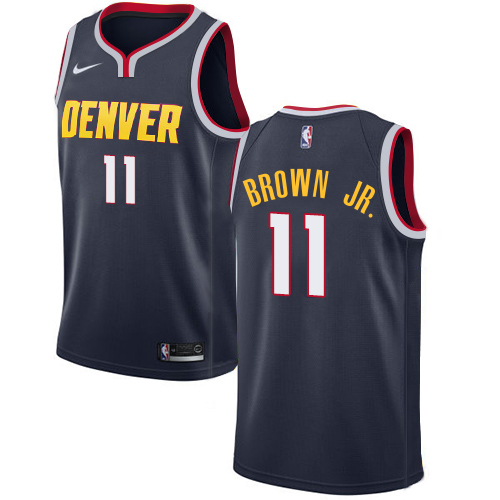 Nuggets #11 Bruce Brown Jr. Navy Youth Swingman Icon Edition Jersey