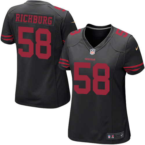 San Francisco 49ers #58 Weston Richburg Black Alternate Women's Stitched Vapor Untouchable Limited Jersey Womens