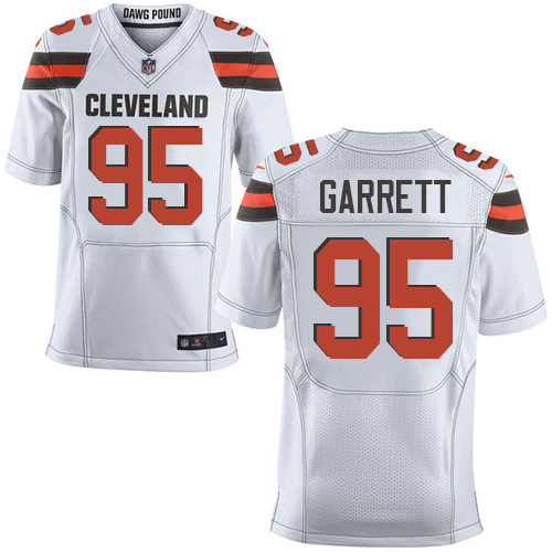 Browns #95 Myles Garrett White Men's Stitched New Elite Jersey