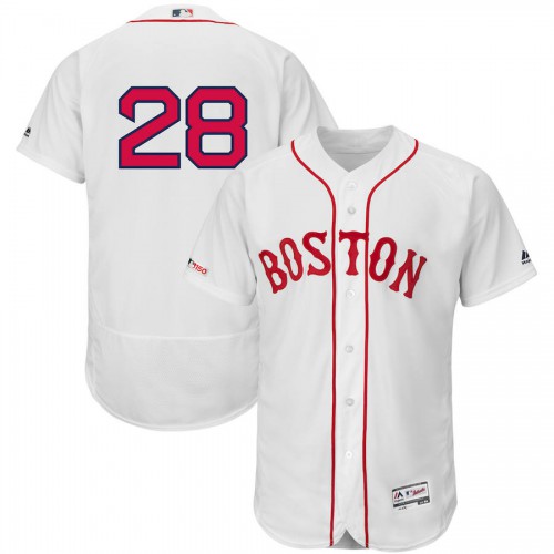 Boston Boston Red Sox #28 J.D. Martinez Majestic Alternate Authentic Collection Flex Base Player Jersey White Men's