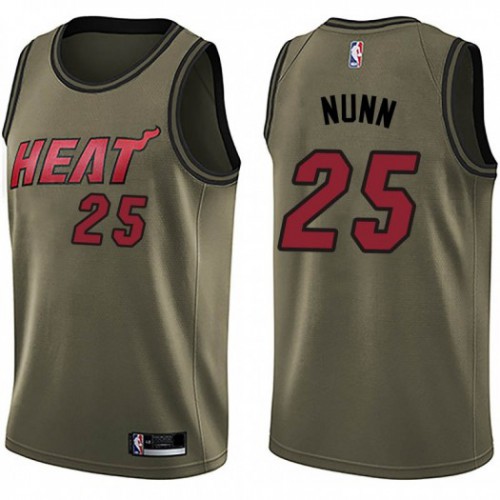 Miami Heat #25 Kendrick Nunn Green Salute to Service Youth Swingman Jersey Youth