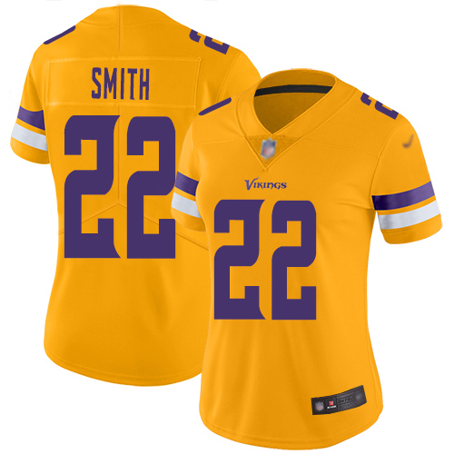 Vikings #22 Harrison Smith Gold Women's Stitched Limited Inverted Legend Jersey