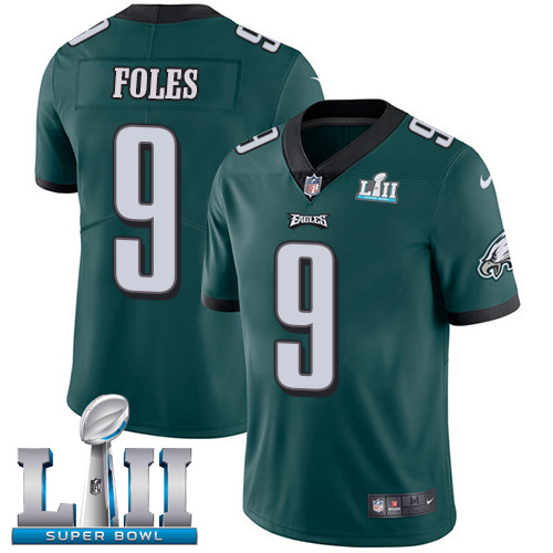 Philadelphia Eagles #9 Nick Foles Midnight Green Team Color Super Bowl LII Youth Stitched Vapor Untouchable Limited Jersey Youth