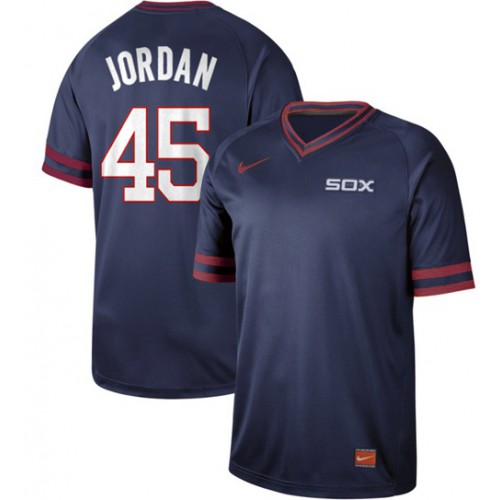 Chicago White Sox #45 Michael Jordan Navy Authentic Cooperstown Collection Stitched Jerseys Men's