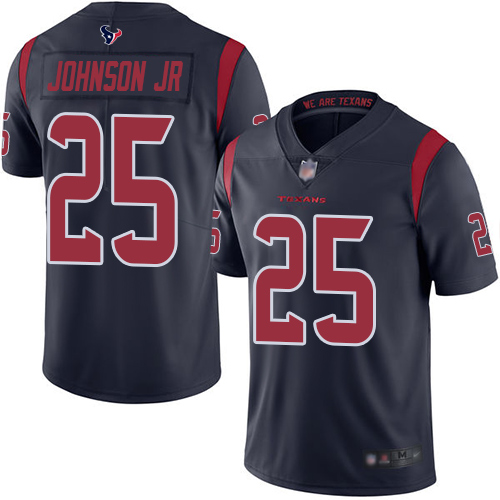 Houston Texans #25 Duke Johnson Jr Navy Blue Men's Stitched Limited Rush Jersey Men's