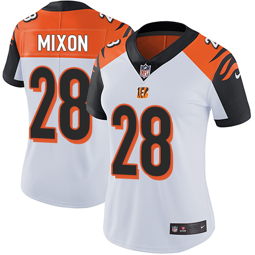 Bengals #28 Joe Mixon White Women's Stitched Vapor Untouchable Limited Jersey