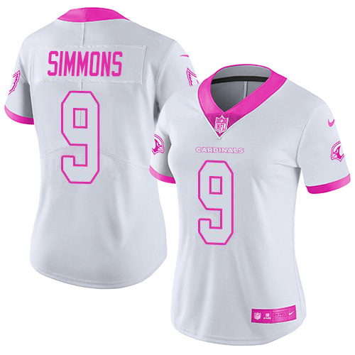 Cardinals #9 Isaiah Simmons White/Pink Women's Stitched Limited Rush Fashion Jersey