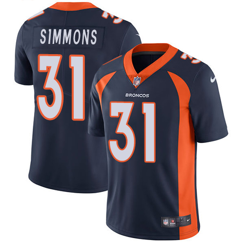 Broncos #31 Justin Simmons Blue Alternate Youth Stitched Vapor Untouchable Limited Jersey