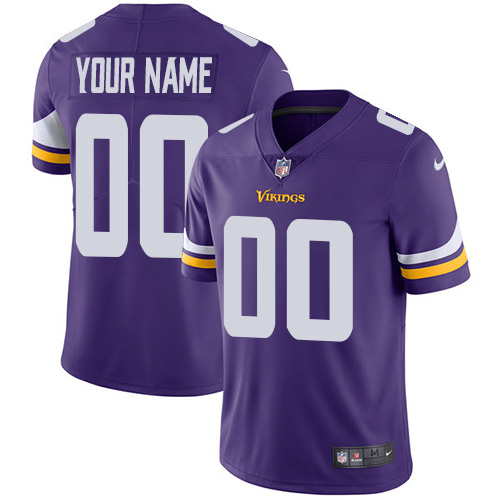 Minnesota Vikings Customized Purple Team Color Stitched Vapor Untouchable Limited Men's Jersey
