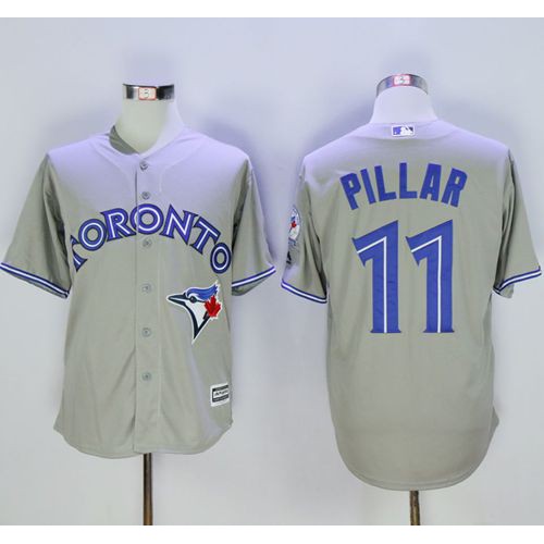 Toronto Blue Jays #11 Kevin Pillar Grey New Cool Base 40th Anniversary Stitched Jersey Men's