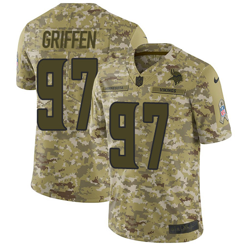 Minnesota Vikings #97 Everson Griffen Camo Men's Stitched Limited 2018 Salute To Service Jersey Men's