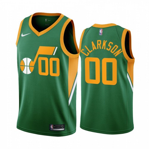 Utah Utah Jazz #00 Jordan Clarkson Green Youth Swingman 2020-21 Earned Edition Jersey Youth