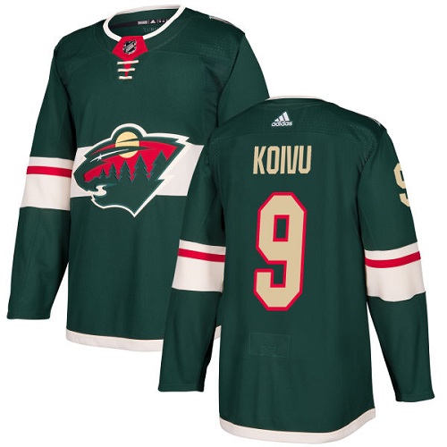 Adidas Minnesota Wild #9 Mikko Koivu Green Home Authentic Stitched Jersey Men's