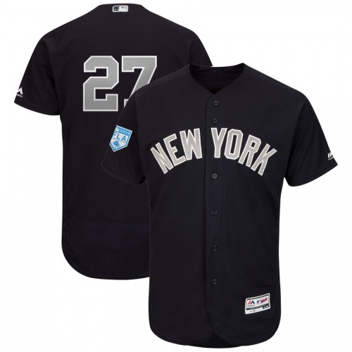 New York Yankees #27 Giancarlo Stanton Navy Alternate 2019 Spring Training Flex Base Stitched Jersey Men's