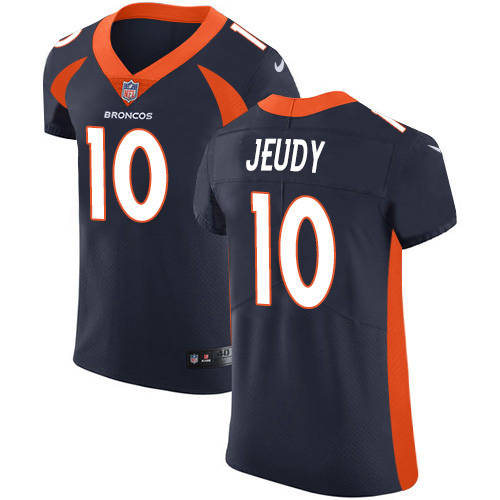 Broncos #10 Jerry Jeudy Navy Blue Alternate Men's Stitched New Elite Jersey