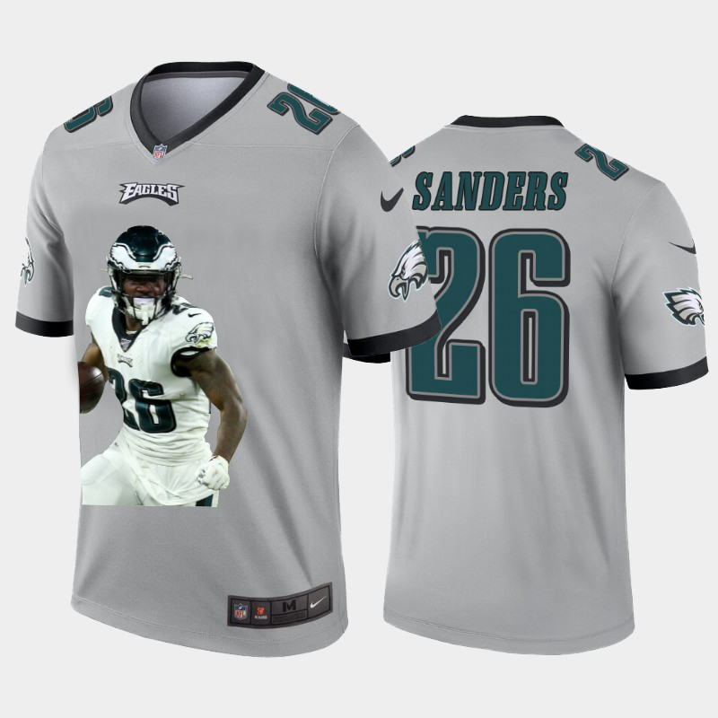 Philadelphia Eagles #26 Miles Sanders Team Hero 2 Vapor Limited Jersey Grey