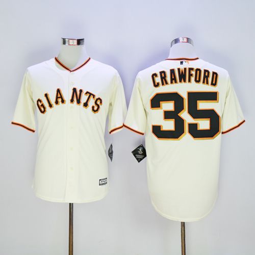 San Francisco Giants #35 Brandon Crawford Cream New Cool Base Stitched Jersey Men's
