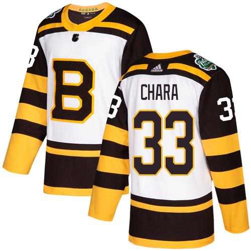 Adidas Boston Bruins #33 Zdeno Chara White Authentic 2019 Winter Classic Stitched Jersey Men's