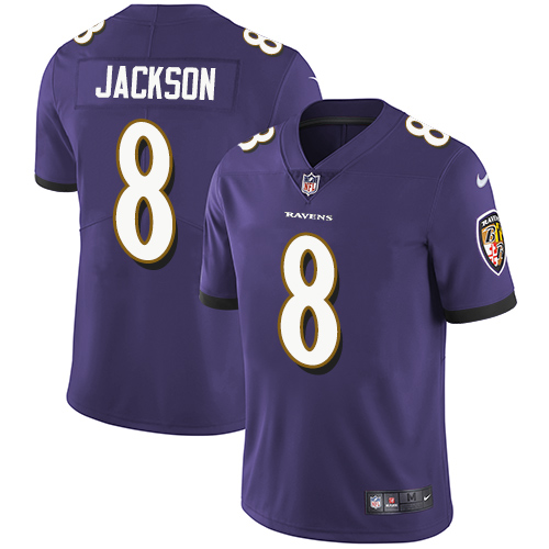 Ravens #8 Lamar Jackson Purple Team Color Men's Stitched Vapor Untouchable Limited Jersey