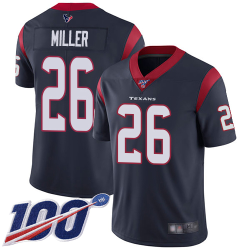 Houston Texans #26 Lamar Miller Navy Blue Team Color Men's Stitched 100th Season Vapor Limited Jersey Men's