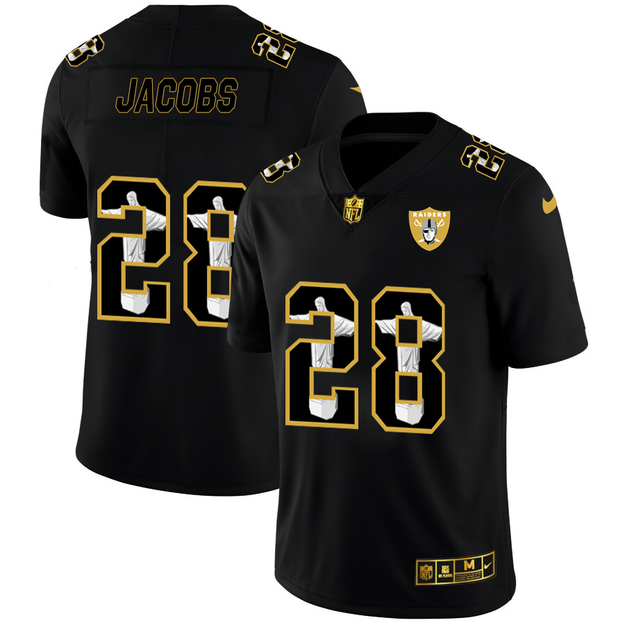 Las Vegas Raiders #28 Josh Jacobs Carbon Black Vapor Cristo Redentor Limited Jersey
