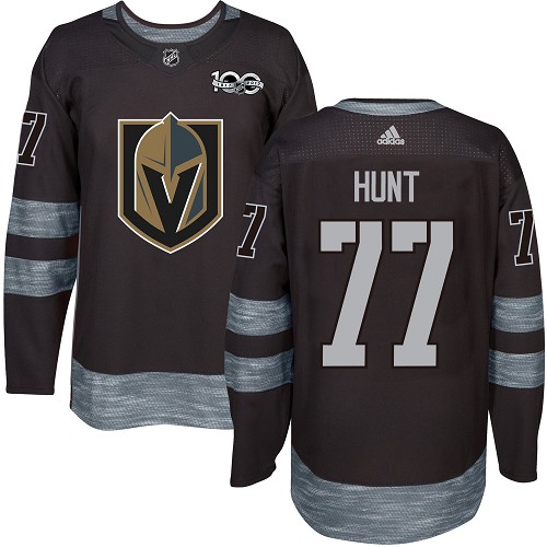 Adidas Golden Vegas Golden Knights #77 Brad Hunt Black 1917-2017 100th Anniversary Stitched Jersey Men's