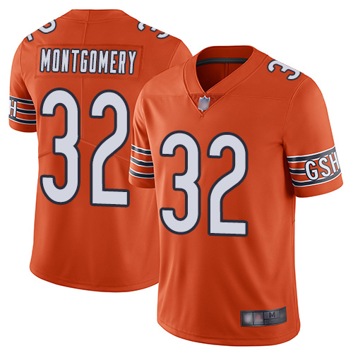 Chicago Bears #32 David Montgomery Orange Men's Stitched Limited Rush Jersey Men's