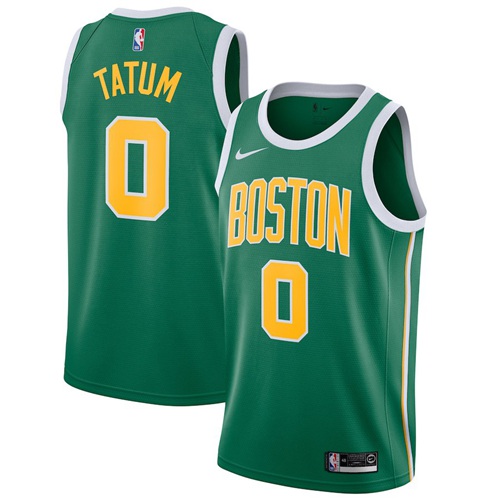 Boston Celtics #0 Jayson Tatum Green Swingman Earned Edition Jersey Mens