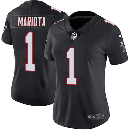 Falcons #1 Marcus Mariota Black Alternate Stitched Women's Vapor Untouchable Limited Jersey