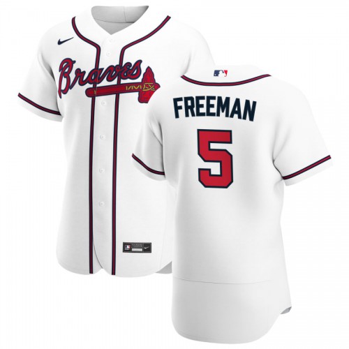 Atlanta Atlanta Braves #5 Freddie Freeman Men's White Home 2020 Authentic Player Jersey Men's