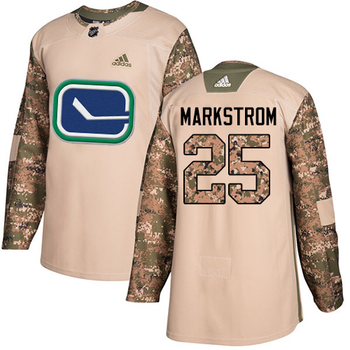 Adidas Vancouver Canucks #25 Jacob Markstrom Camo Authentic 2017 Veterans Day Stitched Jersey Men's