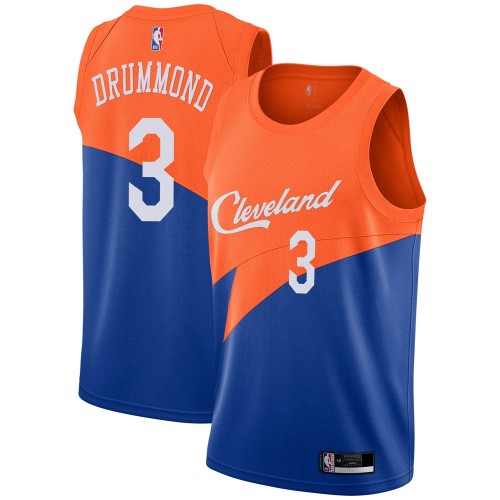 Cleveland Cavaliers #3 Andre Drummond Blue Youth Swingman City Edition 2018/19 Jersey Youth