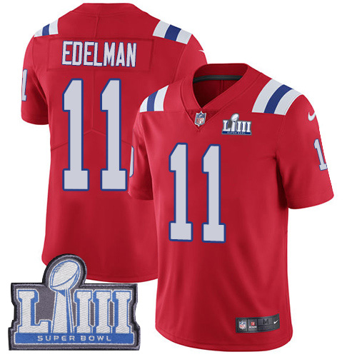 Patriots #11 Julian Edelman Red Alternate Super Bowl LIII Bound Youth Stitched Vapor Untouchable Limited Jersey