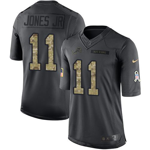 Detroit Lions #11 Marvin Jones Jr Black Men's Stitched Limited 2016 Salute To Service Jersey Men's