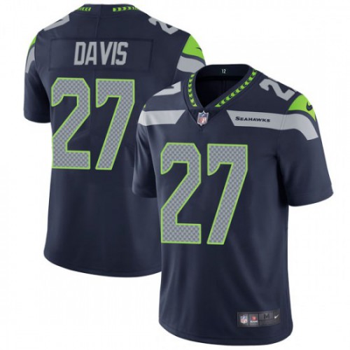 Seattle Seahawks #27 Mike Davis Steel Blue Team Color Men's Stitched Vapor Untouchable Limited Jersey Men's
