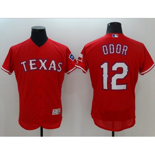 Texas Rangers #12 Rougned Odor Red Flexbase Authentic Collection Stitched Jersey Men's