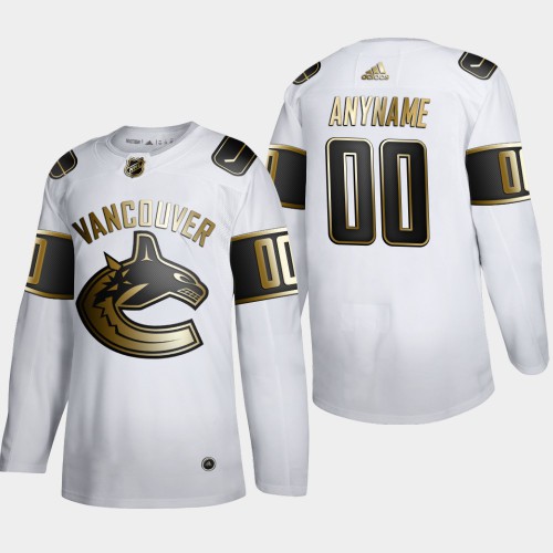Vancouver Canucks Custom Men's Adidas White Golden Edition Limited Stitched Jersey