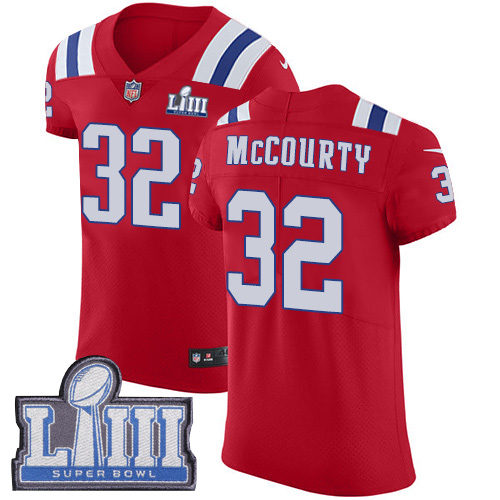 Patriots #32 Devin McCourty Red Alternate Super Bowl LIII Bound Men's Stitched Vapor Untouchable Elite Jersey